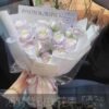 Mist Purple Everlasting Rose Bouquet with Greeting Card