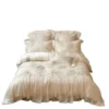 French Lace-Trim Long-Staple Cotton Bedding Set