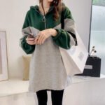 Plus Size Loose Long Sweater - Hooded Thin Coat, Early Autumn Casual Top
