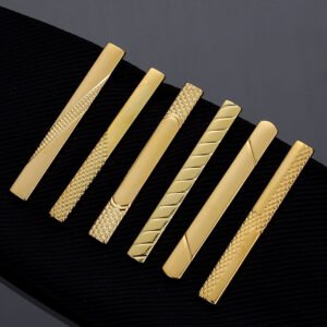 Mens Short Tie Clip - 5cm Gold Tone Business Tie Bar