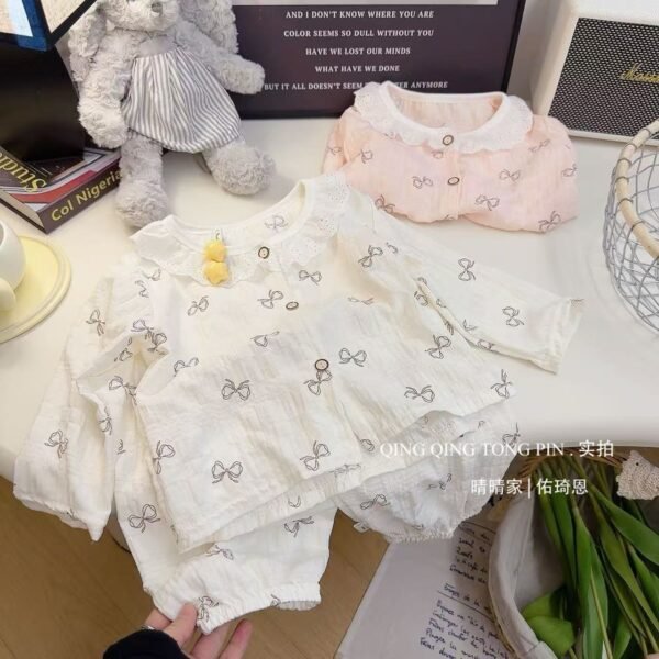 O1CN01087aui1CSEK1ukCgw_2218561860079-0-cib Floral Western Style Long Sleeve Cardigan, Baby Spring Summer Autumn Doll Collar Cartoon Home Clothes Suit