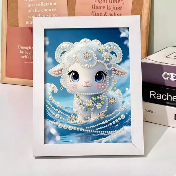 Twelve Zodiac Pearl Diamond Painting DIY Kit, Cartoon Sticker Art with Frame