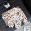 Girls' Pajamas Autumn Winter Thickened Fleece-Lined Floral Home Wear