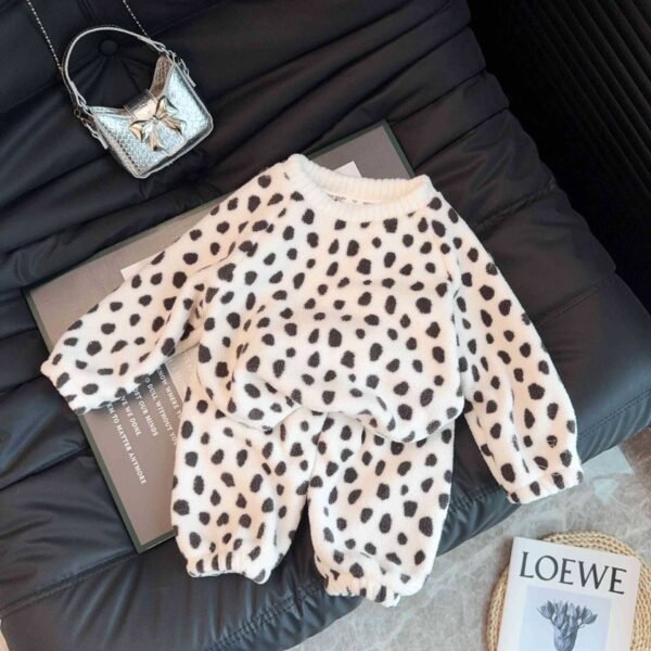 Girls' Pajamas Autumn Winter Thickened Fleece-Lined Floral Home Wear