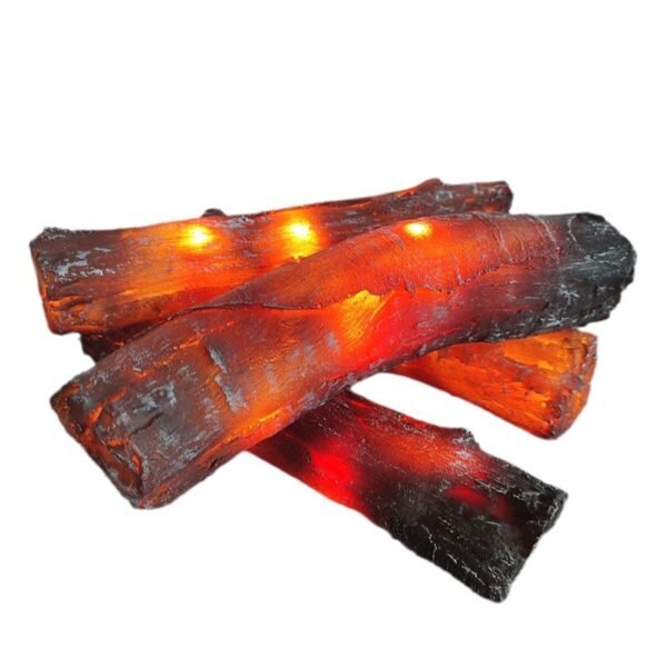 Faux Charcoal Log - Clear Resin Artificial Firewood for Fireplace Displays