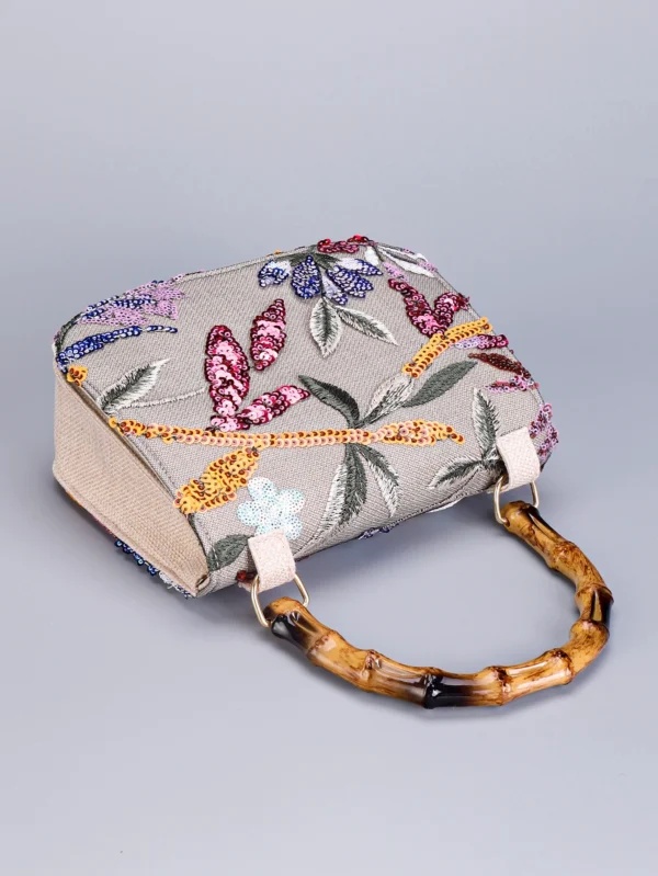 O1CN010pK4CK1cfDfAdvP2N_2209246163627-0-cib.jpg_ 2025 New Embroidered Sequin Handbag with Bamboo Handle, Women's Niche High-End Fashion Bag