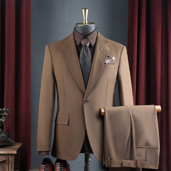 High-End Suit for Men, Pure Gray, Wrinkle-Resistant, Slightly Elastic, Formal Wear, Groom, Wedding, Best Man, Suit Set for Men