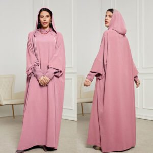LN774 robe foulard à capuche ample de couleur unie turque