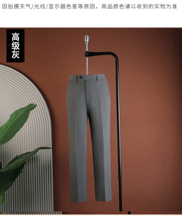 High-grade gray (single piece of pants) Whale Lion Men's Casual Business Straight-Leg Dress Pants Versatile Fashion Simple Mid-High Waist Wrinkle-Resistant Non-Iron Pants