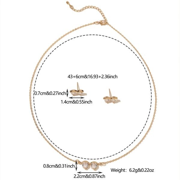 Copper Alloy Glasses-Shaped Zircon Fashion Necklace Korean Jewelry 4 Copper Alloy Glasses-Shaped Zircon Fashion Necklace Korean Jewelry