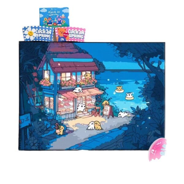 O1CN01175Wu52IlMlE9Ktb0_2215606219326-0-cib Summer Line Puppy Digital Oil Painting, DIY Hand Coloring, Decompression Wall Art