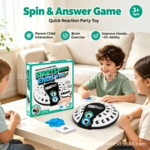 Spin & Shout Word Game - Portable Rotating Word Answering Board Game