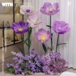 Giant Paper Flowers on Poles - Wedding, Event & Window Display Decor