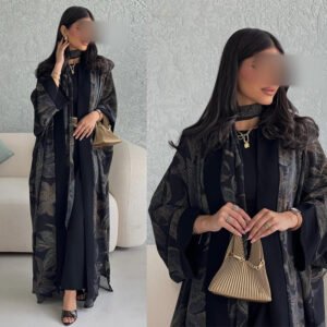 LN264 سترة صوفية فضفاضة بأكمام جناح الخفاش مع وشاح للرأس
