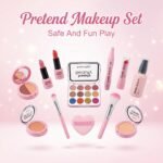 Girls Pretend Play Makeup Set - Kids DIY Cosmetics Toy with Lipstick & Eyeshadow