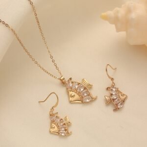 Cross-Border Tropical Fish Pendant Necklace Ocean Fish Earrings Jewelry Set