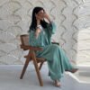 LN214 Lace Patchwork Long Coat Modest Robe