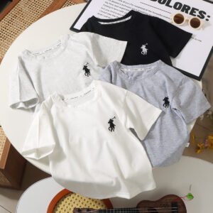 Kids Embroidered Pony Short-Sleeve Cotton T-Shirt