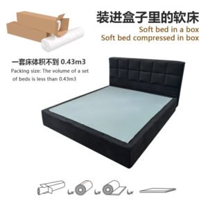 Vacuum Compressed Upholstered Bed - Modern Foam Bed Frame