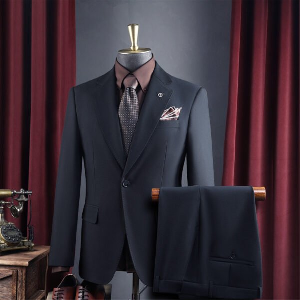 High-End Suit for Men, Pure Gray, Wrinkle-Resistant, Slightly Elastic, Formal Wear, Groom, Wedding, Best Man, Suit Set for Men