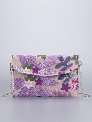 Sequined Chain Clutch — High-End Envelope Evening Bag