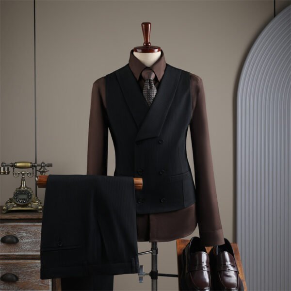 Striped Men's Suit Set – Business Casual Formal Wedding Banquet Suit (Plus Sizes M-7XL)