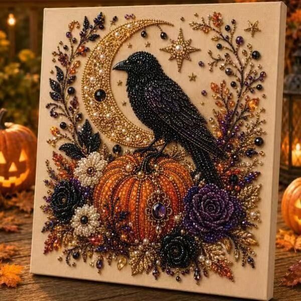 Cross-Border Halloween Raven Pumpkin DIY Pearl Diamond Painting Kit