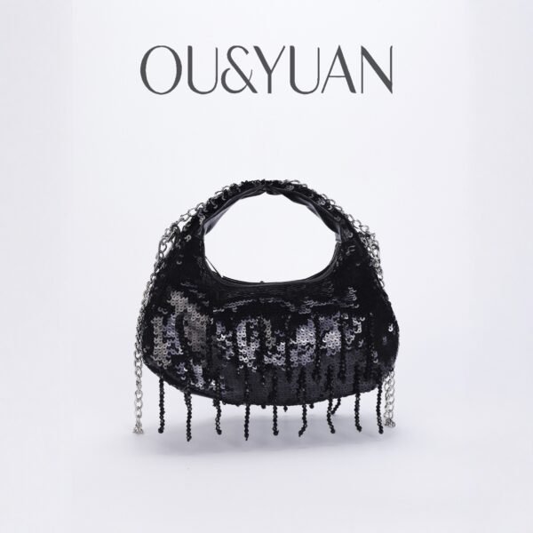 New Sequined Handbag - High-End Chain Crossbody Evening Bag