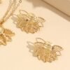 Xinjiang Electroplated Gold Jewelry Set, Flower Texture Necklace, Wedding Accessories Versatile Set