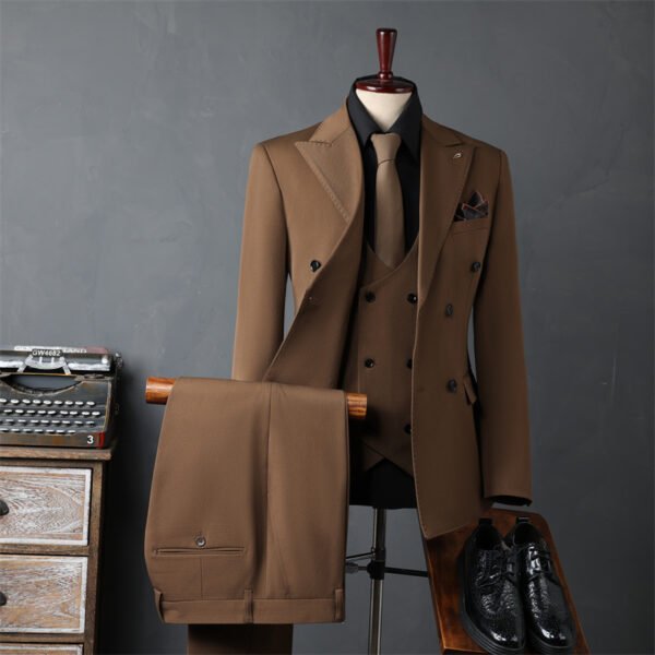 Men's Double-Breasted Suit Business Formal Wear Korean Groomsmen Wedding Groom Jacket