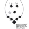 Trendy Ethnic Black Square Diamond Rhombus Jewelry Three-Piece Set 4 Trendy Ethnic Black Square Diamond Rhombus Jewelry Three-Piece Set