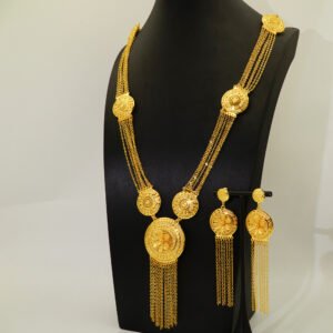 Middle Eastern Gold Plated Floral Tassel Jewellery Set