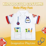 Kids Short-Sleeve Role-Play Costume Shirt - Doctor, Police, Firefighter, Chef, Pilot & More (12 Styles)