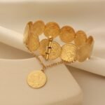 Xiyin Hot-Selling Ancient Coin Gold-Plated Bracelet, High-End Jewelry, Retro Ethnic Style Bracelet, Cross-Border Jewelry Wholesale