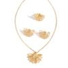 Xinjiang Electroplated Gold Jewelry Set, Flower Texture Necklace, Wedding Accessories Versatile Set