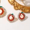 Retro Baroque Palace Style Sand Gold Sun Goddess Necklace Star Moon Earrings Set 3 Retro Baroque Palace Style Sand Gold Sun Goddess Necklace Star Moon Earrings Set