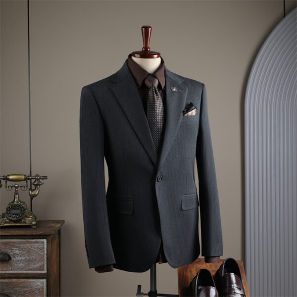 Striped Men's Suit Set – Business Casual Formal Wedding Banquet Suit (Plus Sizes M-7XL)