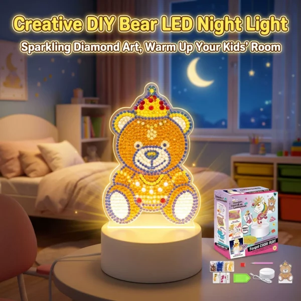 DIY Diamond Painting Bear Night Light Craft Kit
