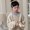 Girls' Pajamas Autumn Winter Thickened Fleece-Lined Floral Home Wear