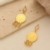 Turkish Vintage Gold Coin Tassel Earrings, Ethnic Style, Exaggerated Gold Coin Drop Earrings 2 Turkish Vintage Gold Coin Tassel Earrings, Ethnic Style, Exaggerated Gold Coin Drop Earrings