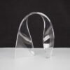 Metal & Marble Ribbon Sculpture - Modern Chinese Style Desk Ornament