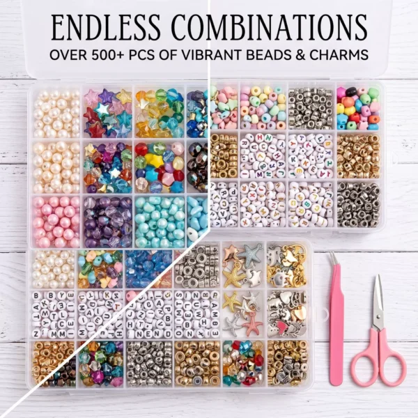 DIY Beaded Jewelry Making Kit for Kids