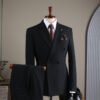 2025 Autumn and Winter Suit Men's High-End Double-Breasted Striped Suit Men's Suit Casual Groom's Wedding Dress