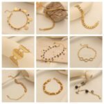 European and American Retro Gold-Plated Beaded Bracelets, Light Luxury Tassel Bracelets