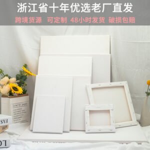Cross-Border Blank Art Canvas Board with Solid Wood Frame