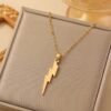European and American Street Fashion Metal Mini Lightning Necklace, Unisex Pendant