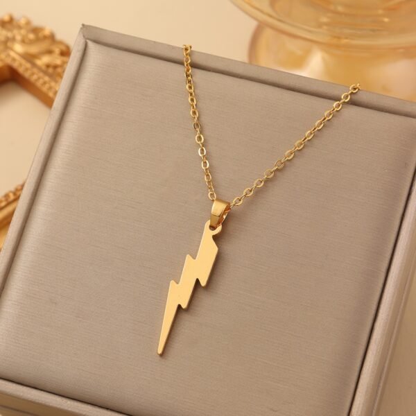 European and American Street Fashion Metal Mini Lightning Necklace, Unisex Pendant