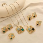 Irregular Niche Fashion Gold-Plated Necklace Three-Piece Set