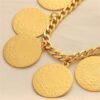 Copper Alloy Electroplated Badge Bracelet, Coin Style Ethnic Jewelry, Retro Gold Geometric Shape 3 Copper Alloy Electroplated Badge Bracelet, Coin Style Ethnic Jewelry, Retro Gold Geometric Shape