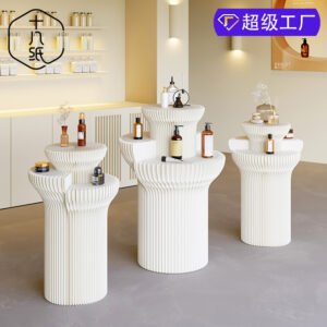 Three-Tier Cylinder Display Stand – Retail Product Riser for Shops & Exhibitions